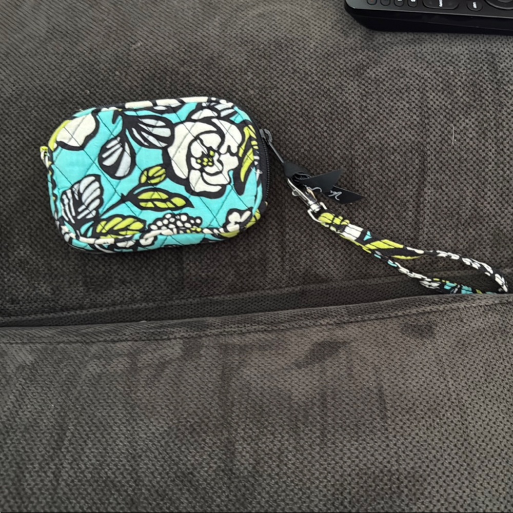 Floral Blue and Green Vera Bradley wristlet